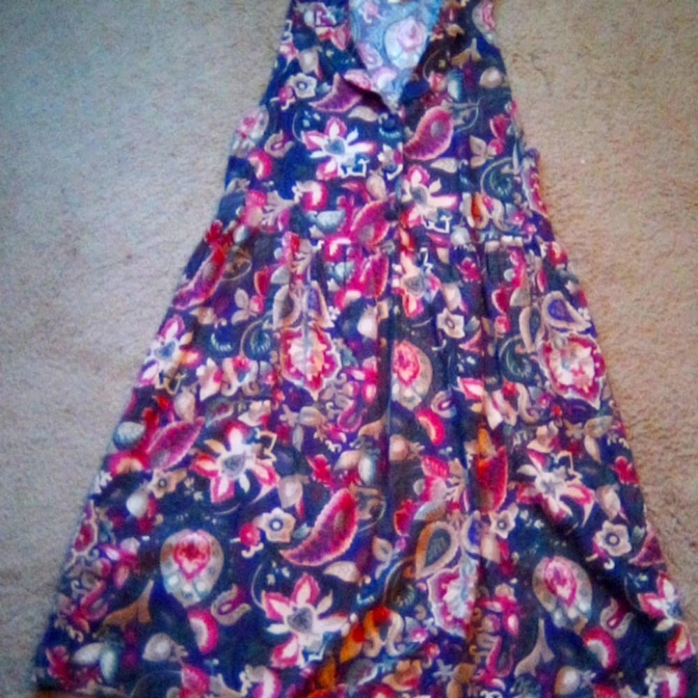 Cee Jay Office Floral Button Down Flowers Work Dance Dress